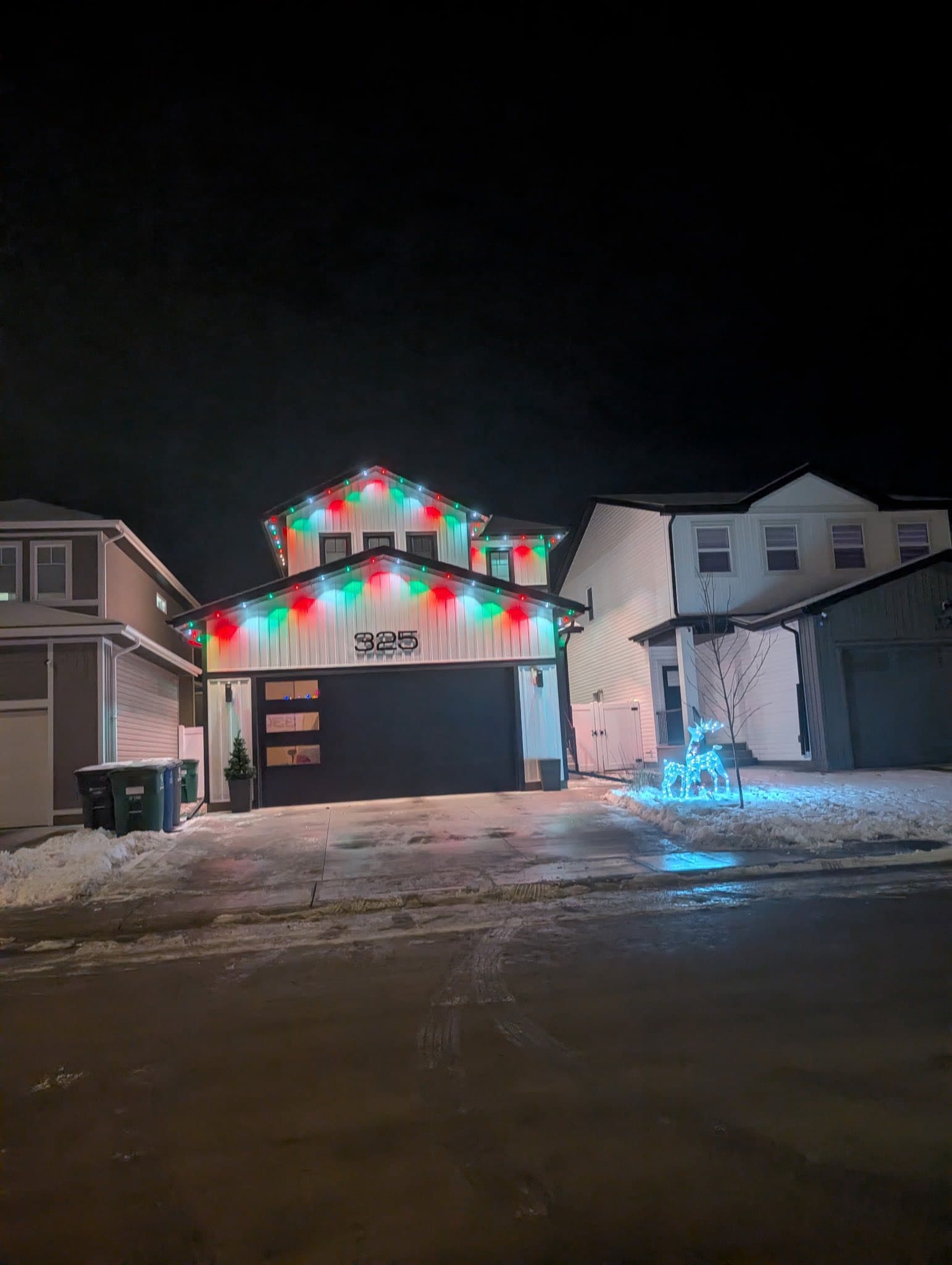 WLG Homes professional Christmas lighting installation on a Saskatoon home