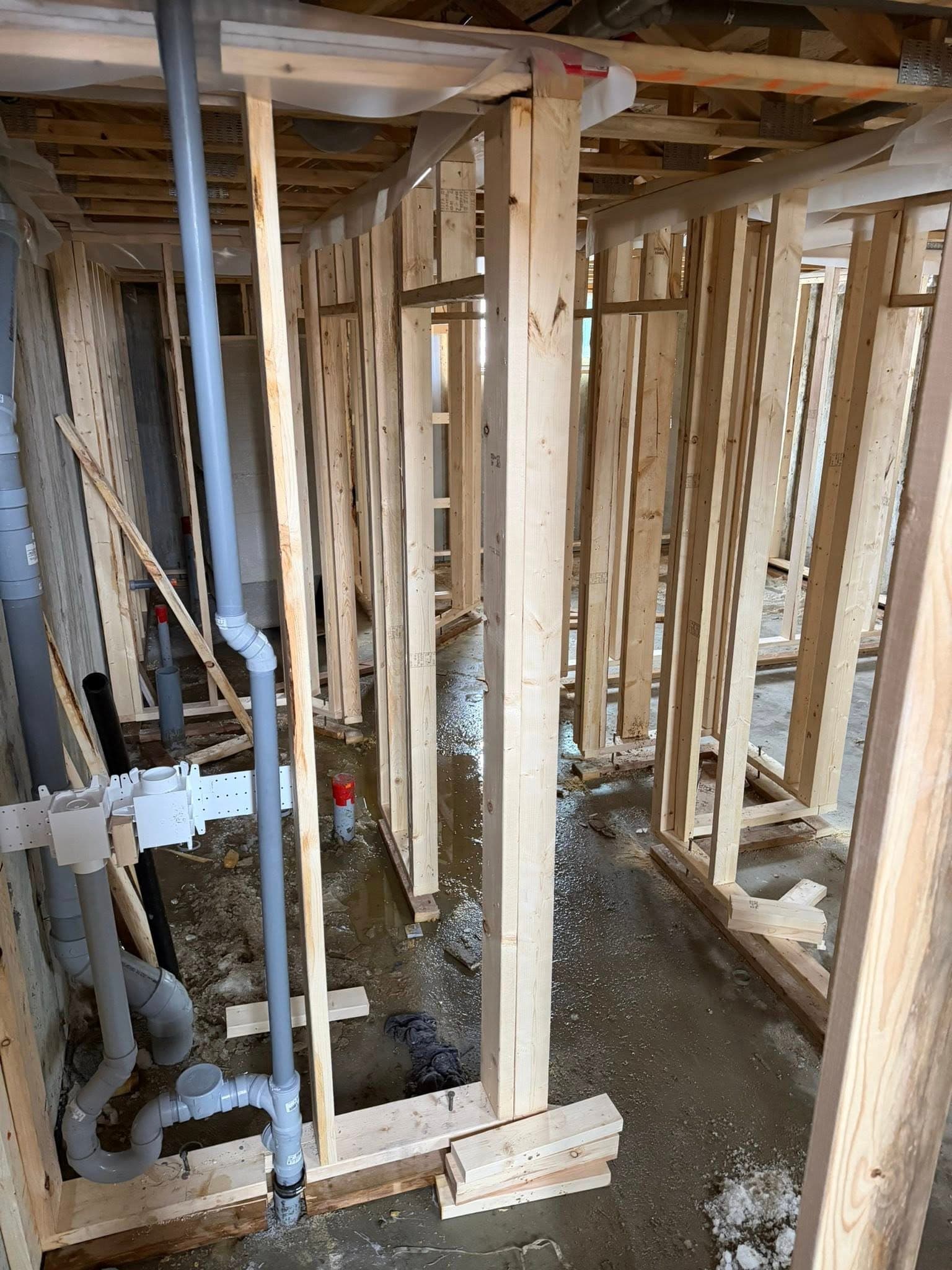 Basement framing renovation project