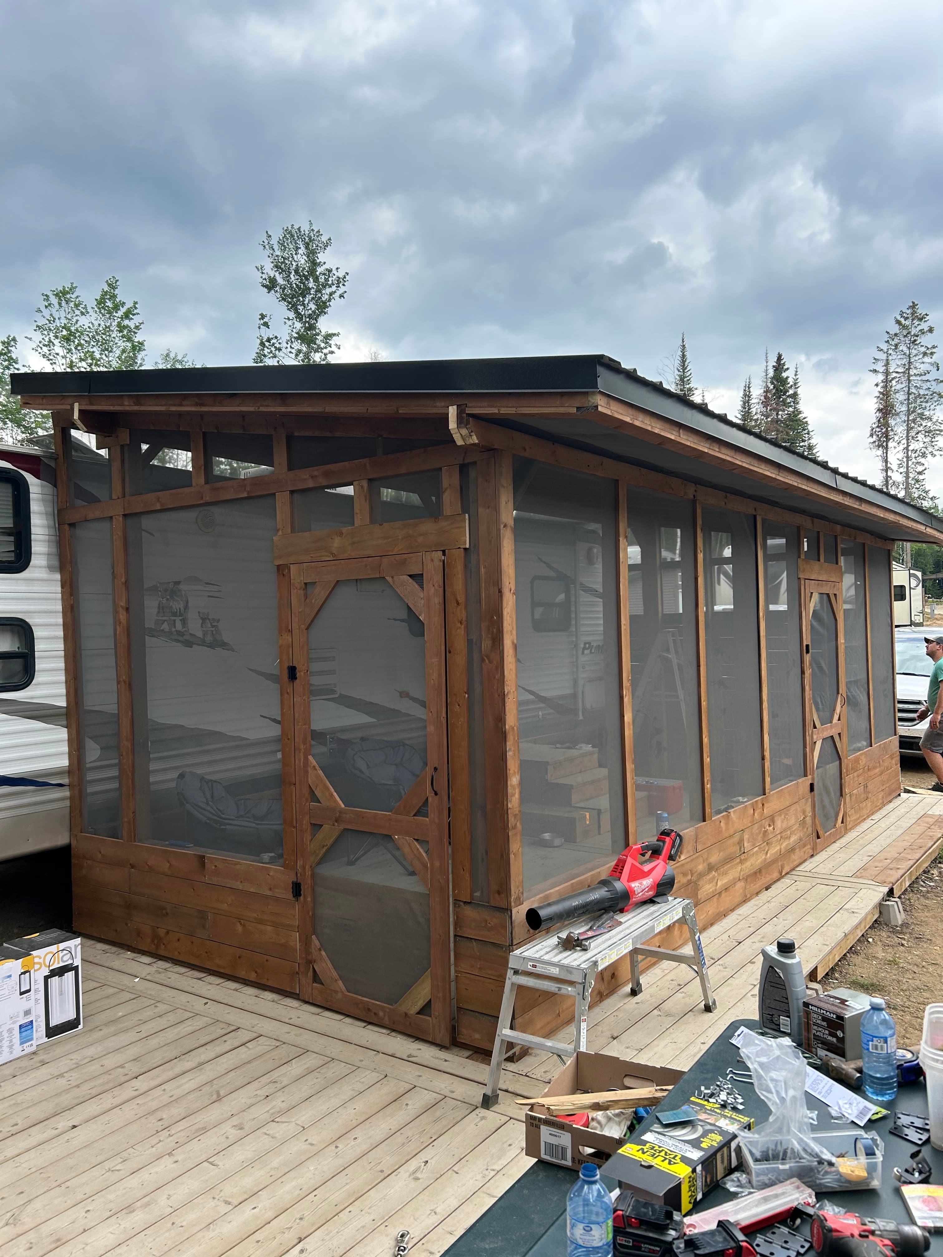 Custom screened-in porch build by WLG Homes
